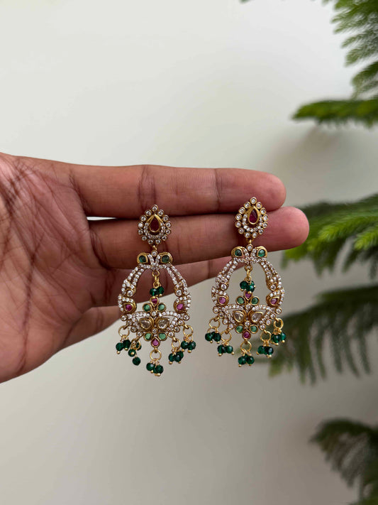 Elegant CZ Chaandbali Earrings