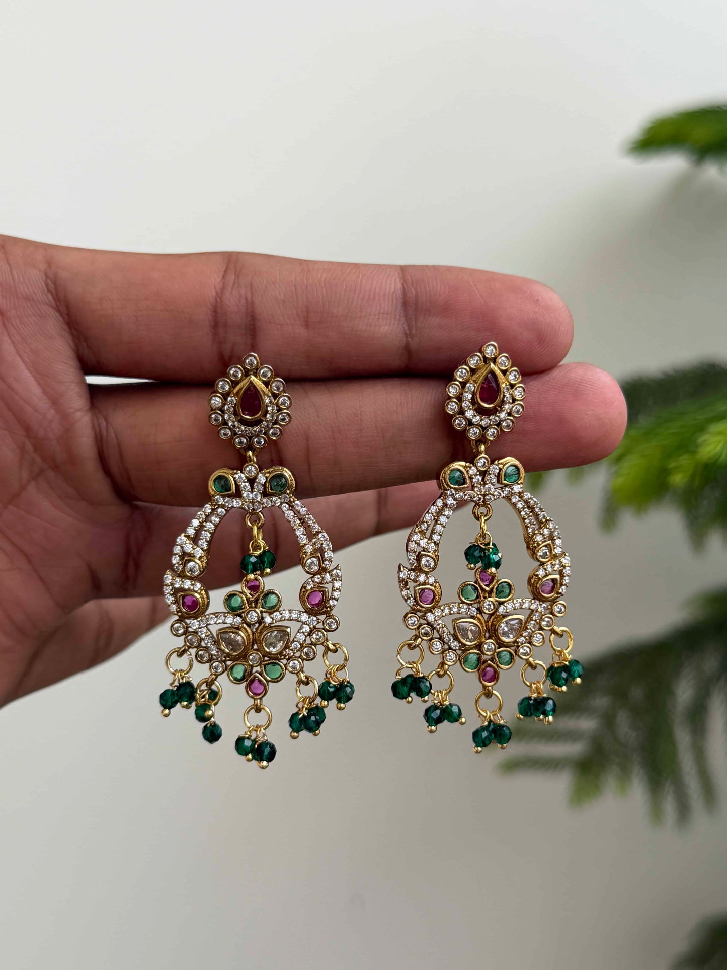 Elegant CZ Chaandbali Earrings