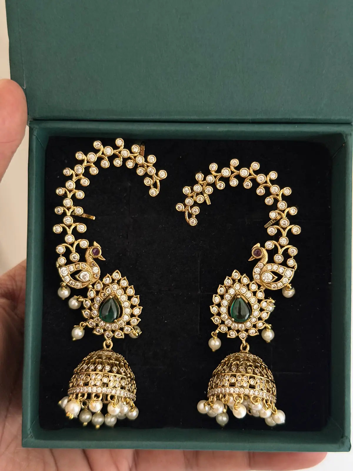 Peacock Ear Cuff with Jhumka