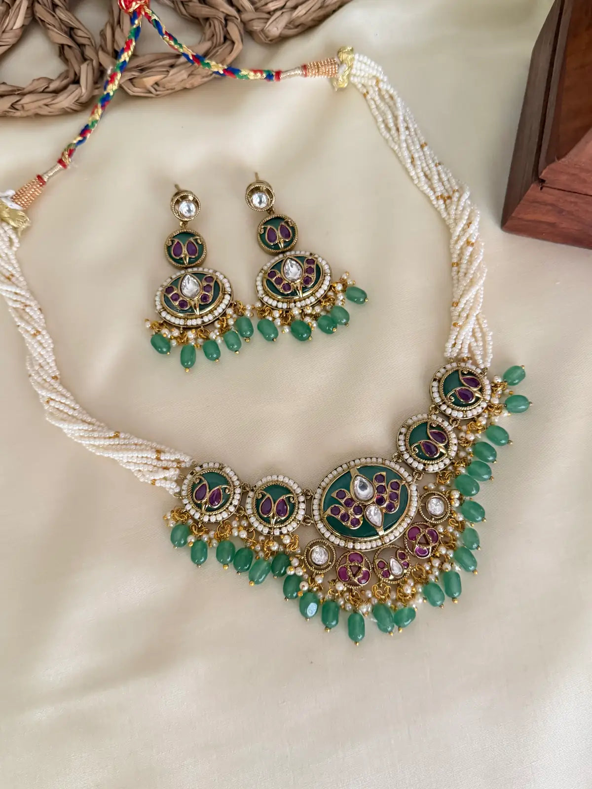 Pearl Heritage Necklace Set with Drops