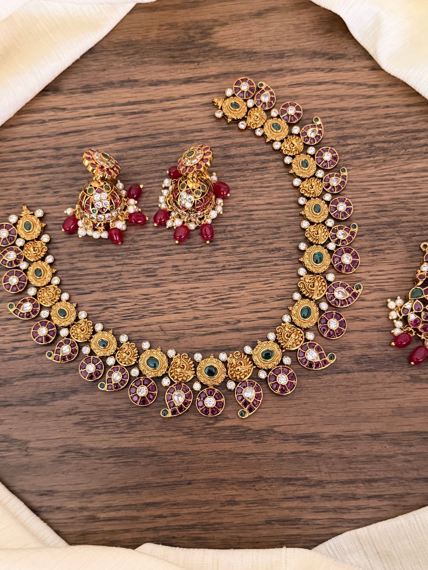 2 in 1 Antique Nakshi Temple Choker Set