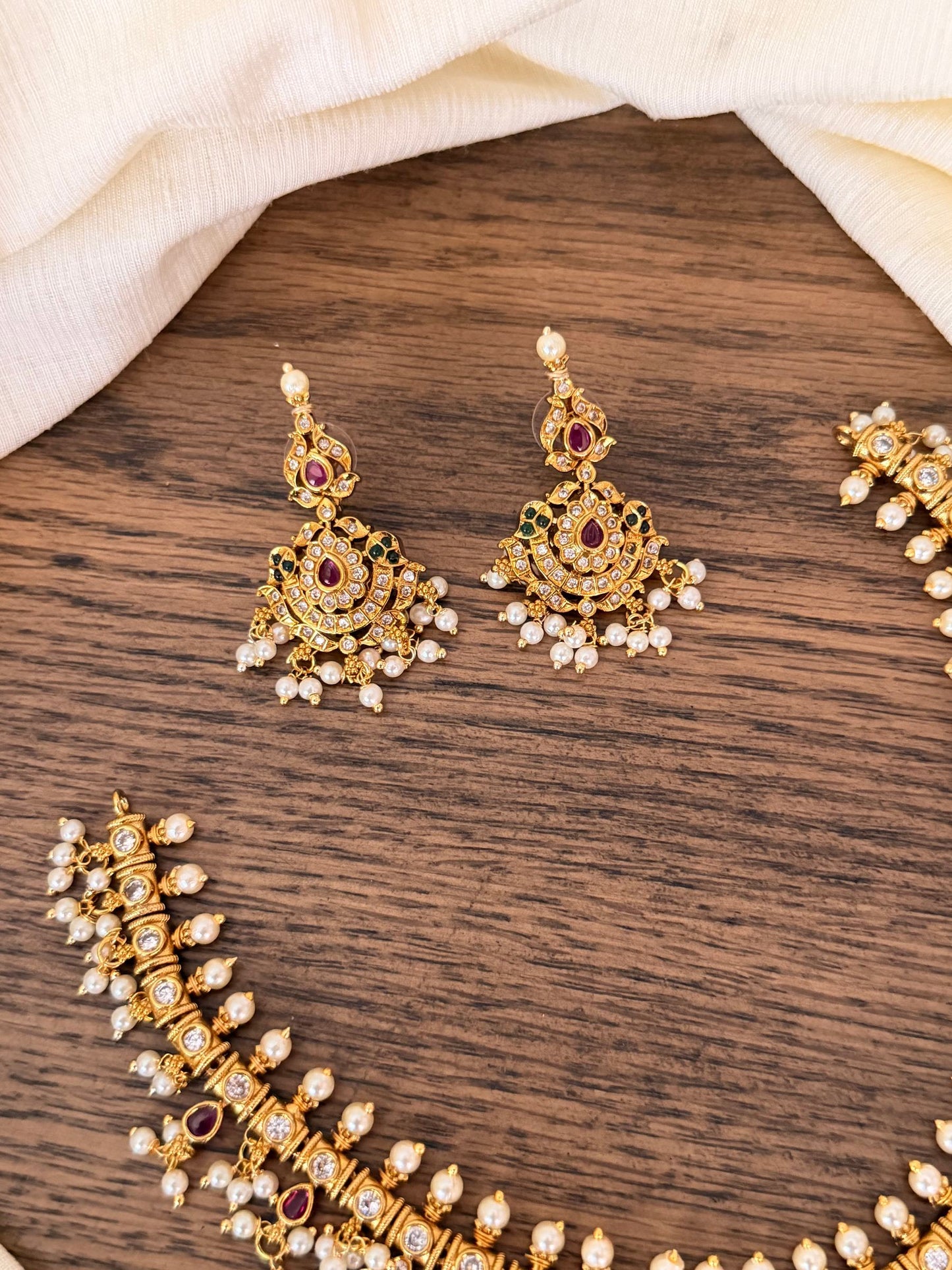 Pearl Cascade Guttapusalu Necklace Set