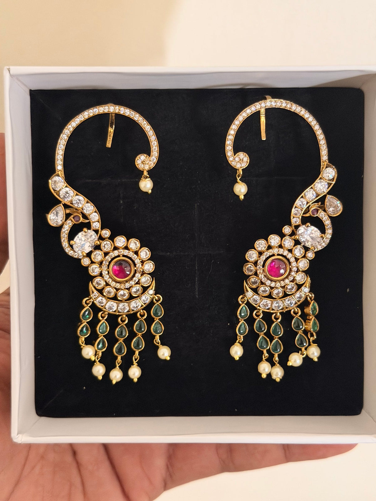 Polki & Ruby Tassel Ear Cuff