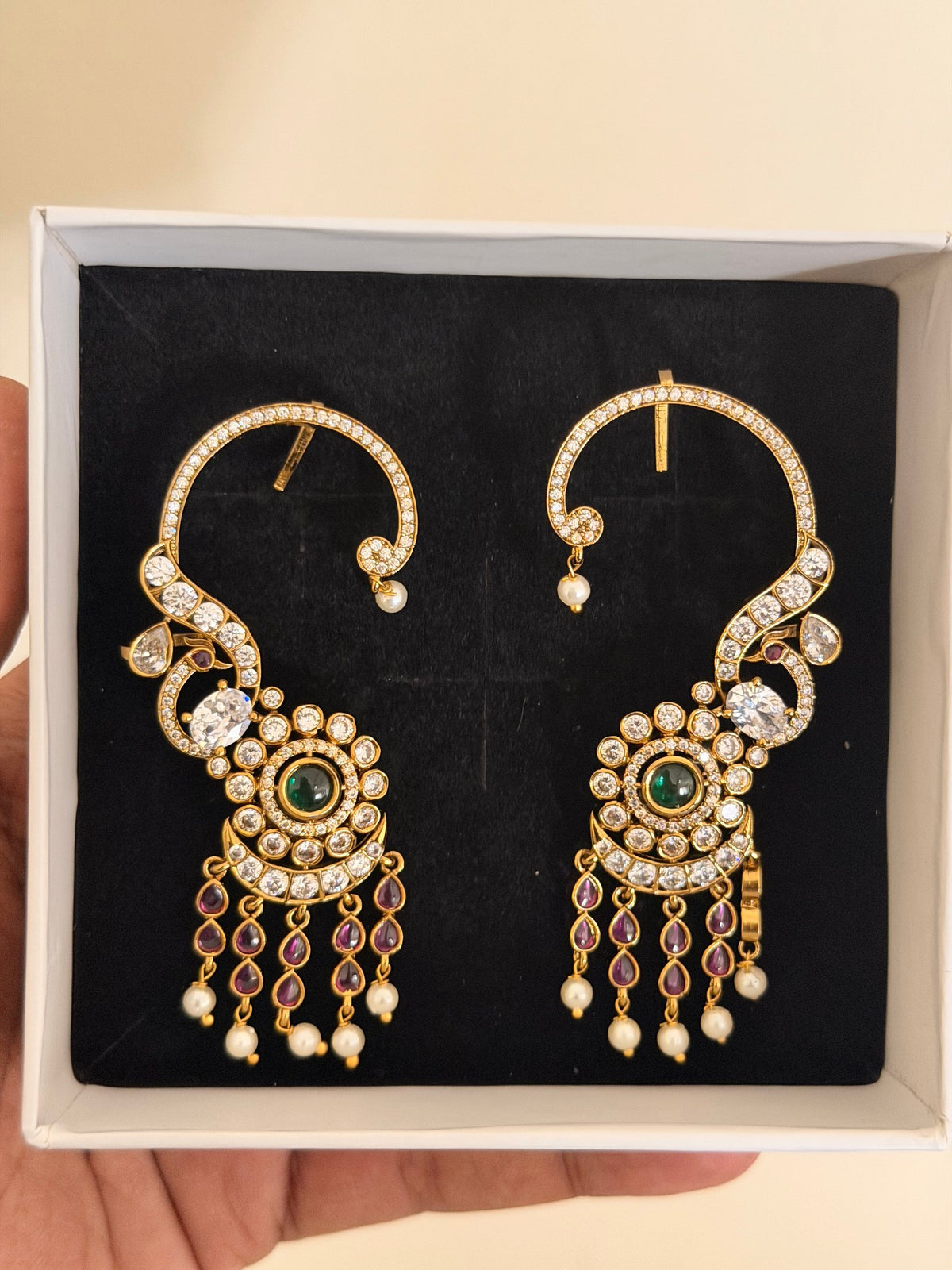 Polki & Ruby Tassel Ear Cuff