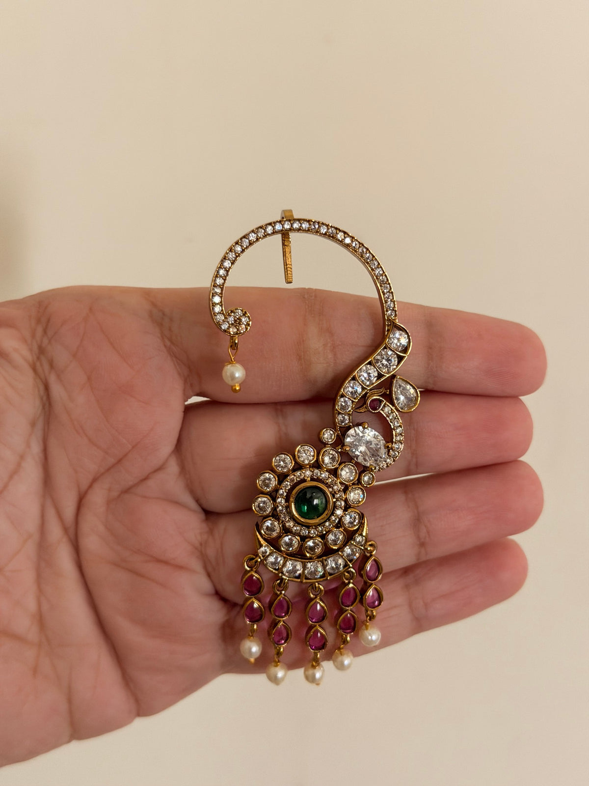 Polki & Ruby Tassel Ear Cuff