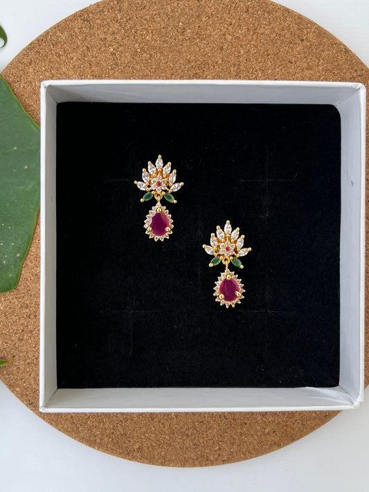 Floral Gold Look-Alike Dangler Earrings