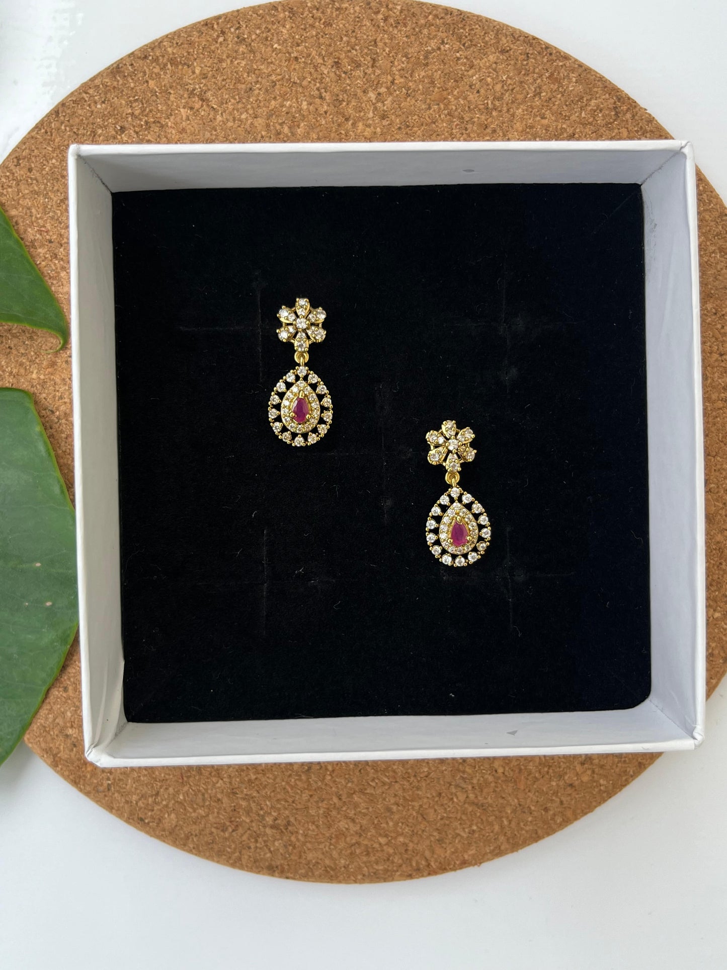 Gold Look-Alike Teardrop Dangler Earrings