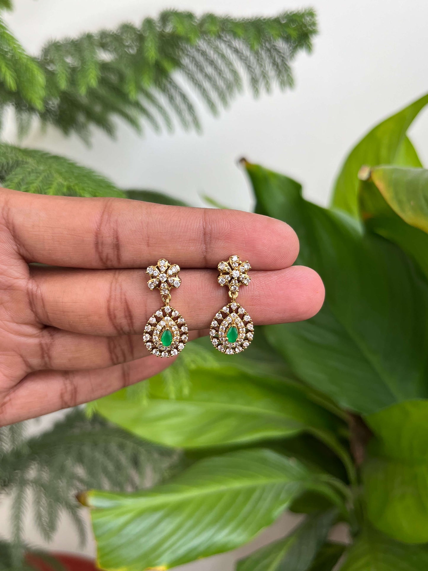 Gold Look-Alike Teardrop Dangler Earrings