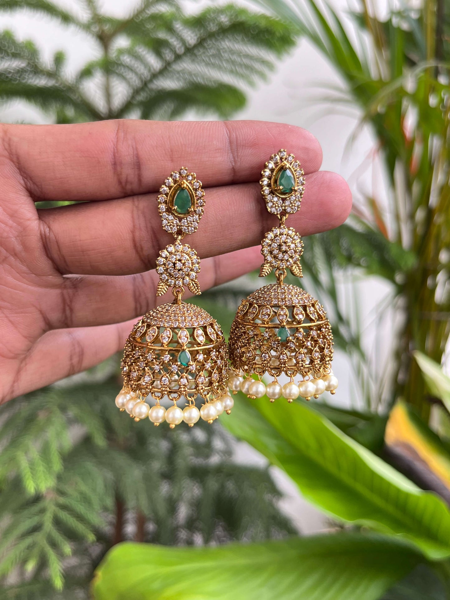 Victorian Big Jhumka Earrings | Available in 2 Colors | Bridal & Party Wear Imitation Jewellery