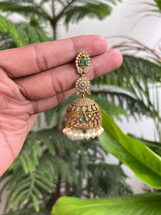 Victorian Big Jhumka Earrings | Available in 2 Colors | Bridal & Party Wear Imitation Jewellery