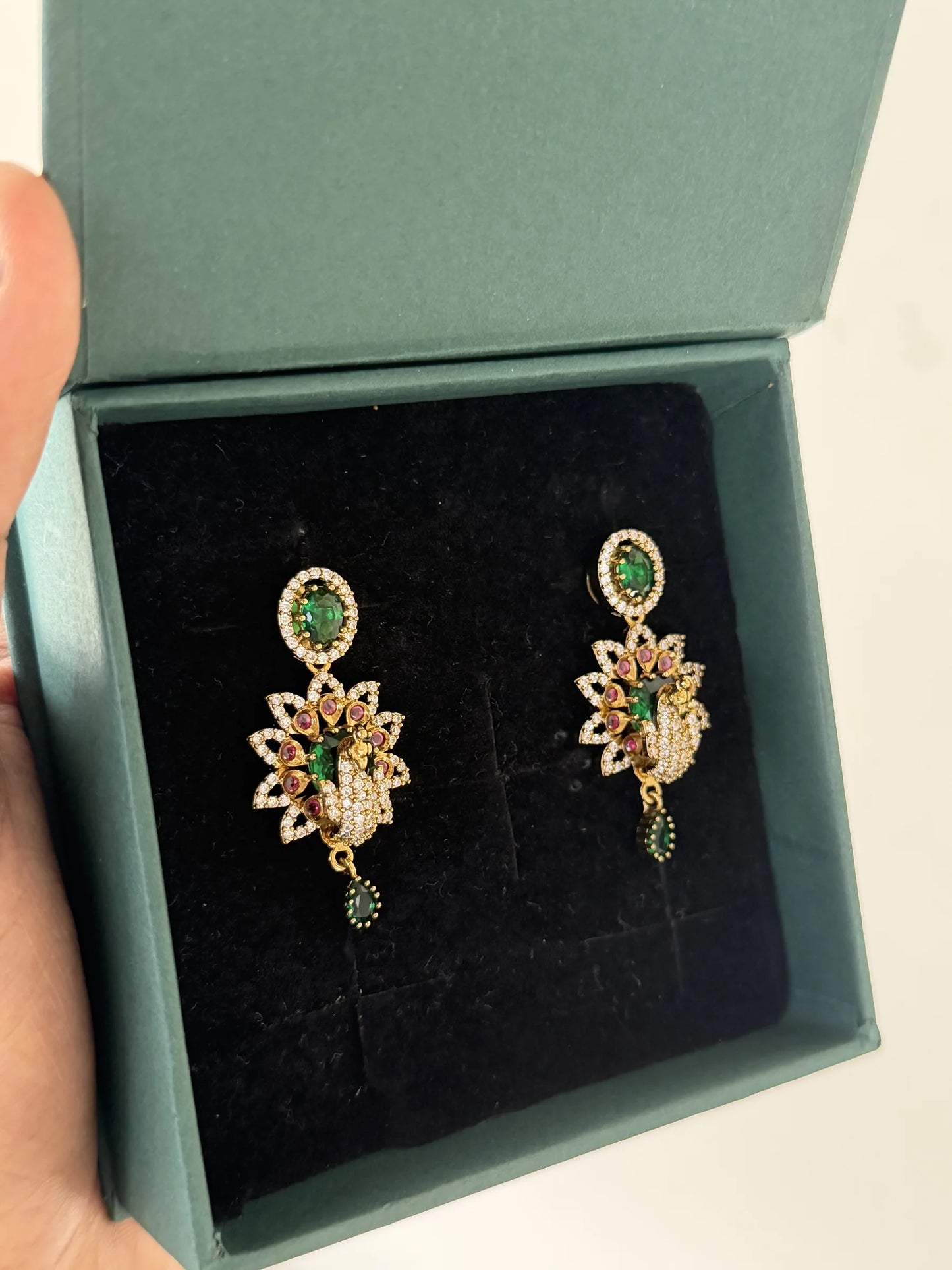 Unique Peacock Multicolor Dangler Earrings