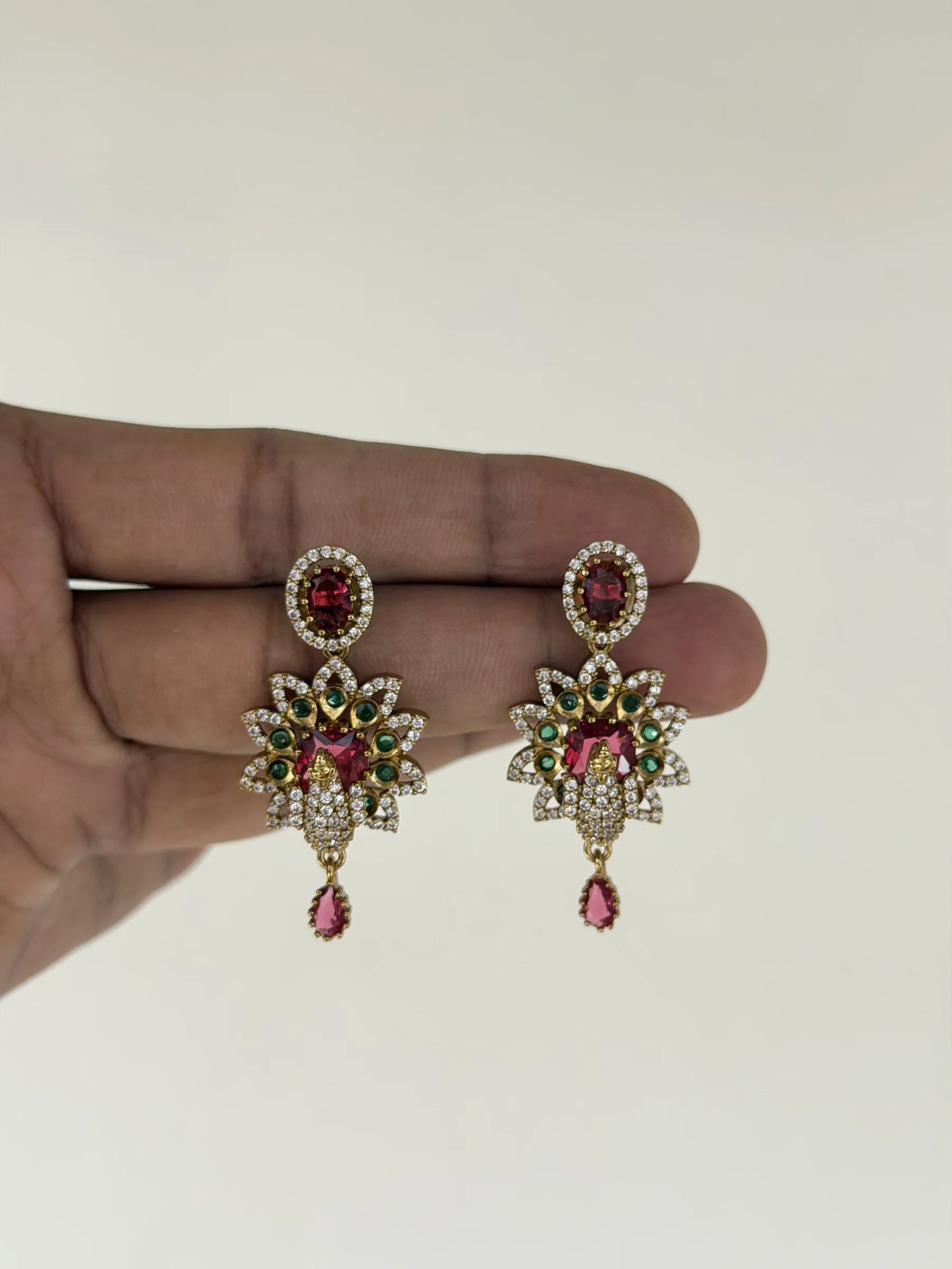Unique Peacock Multicolor Dangler Earrings
