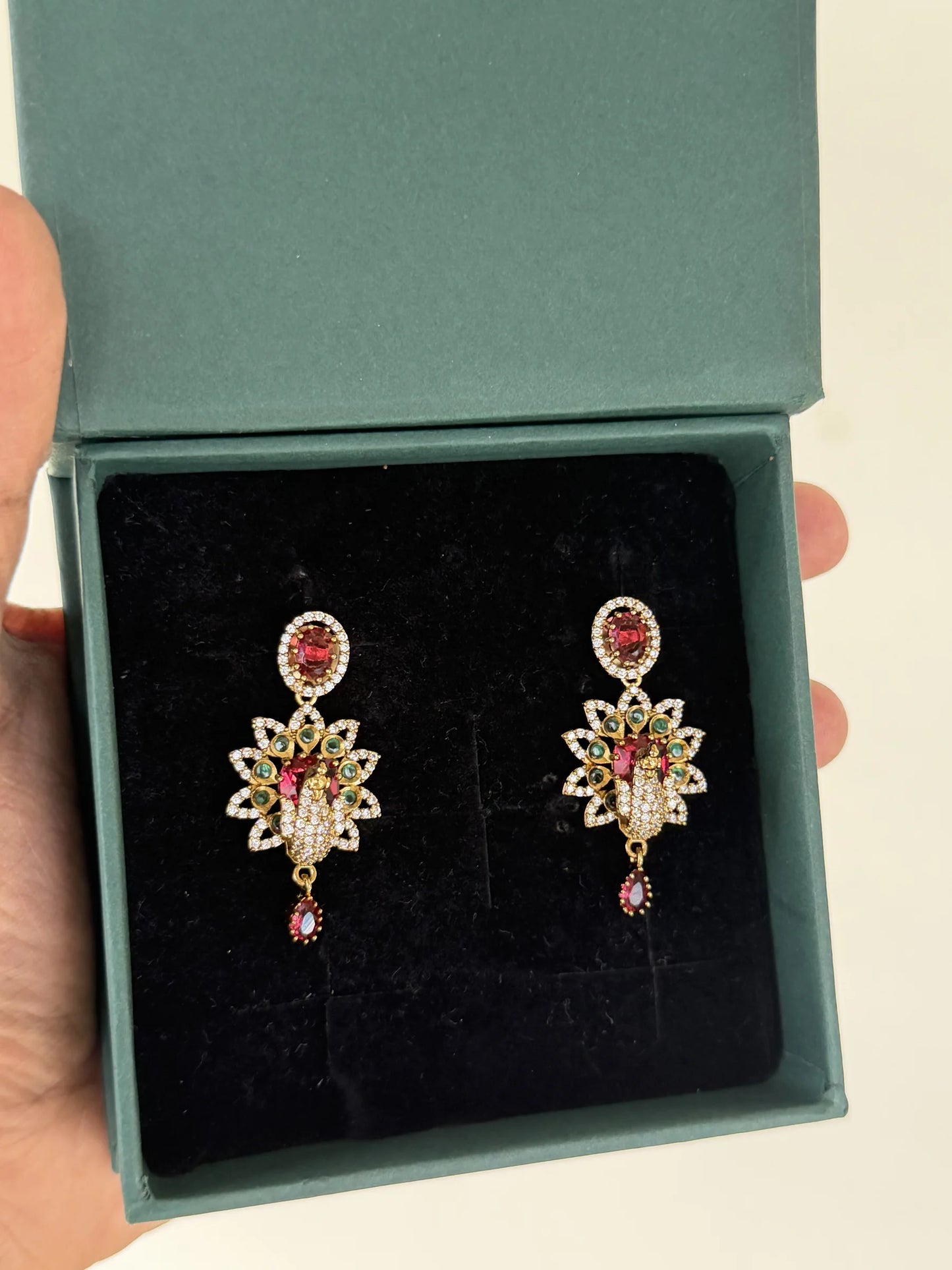 Unique Peacock Multicolor Dangler Earrings