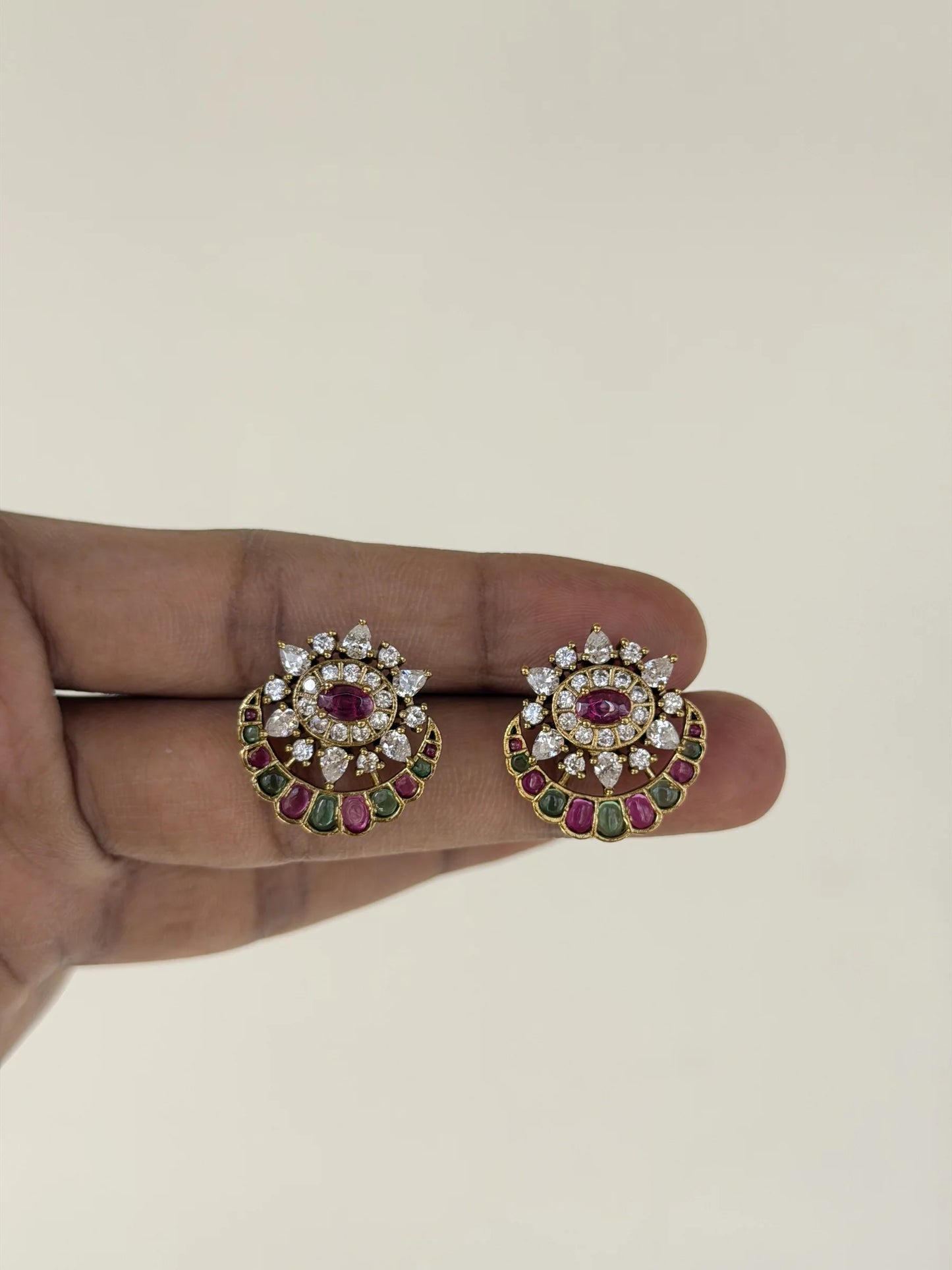 Ruby Green Stud Earrings