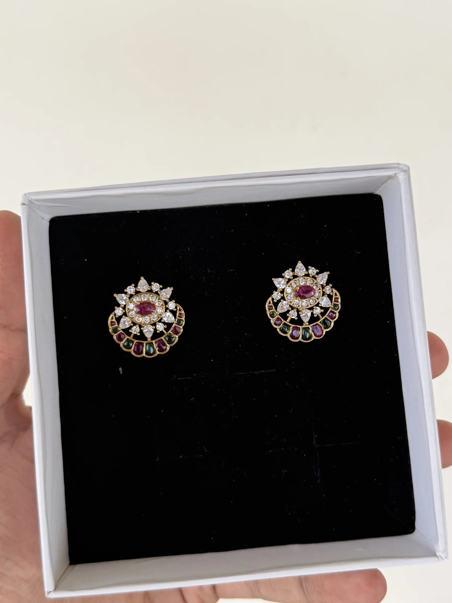 Ruby Green Stud Earrings