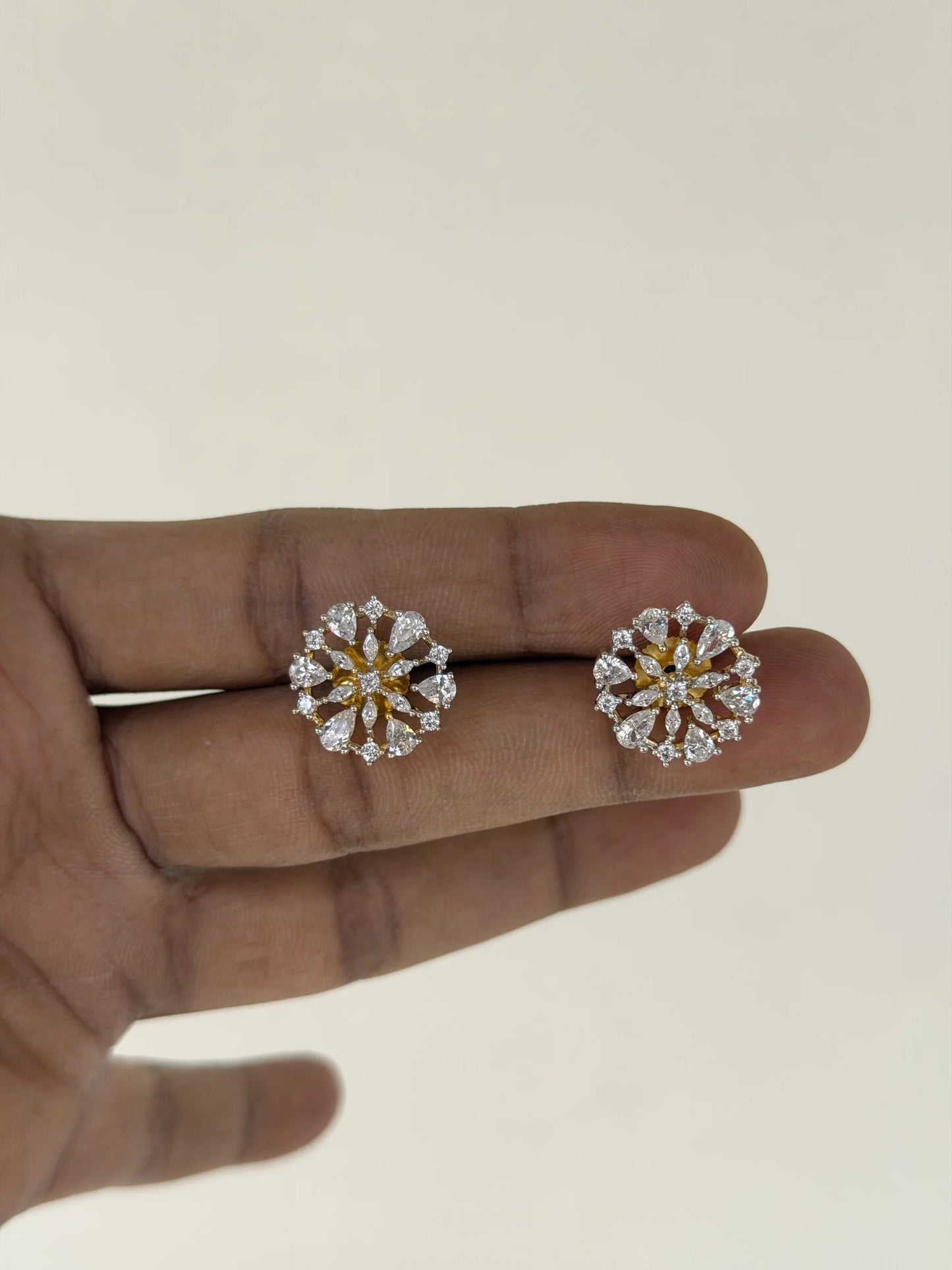 Golden Round AD Stud Earrings