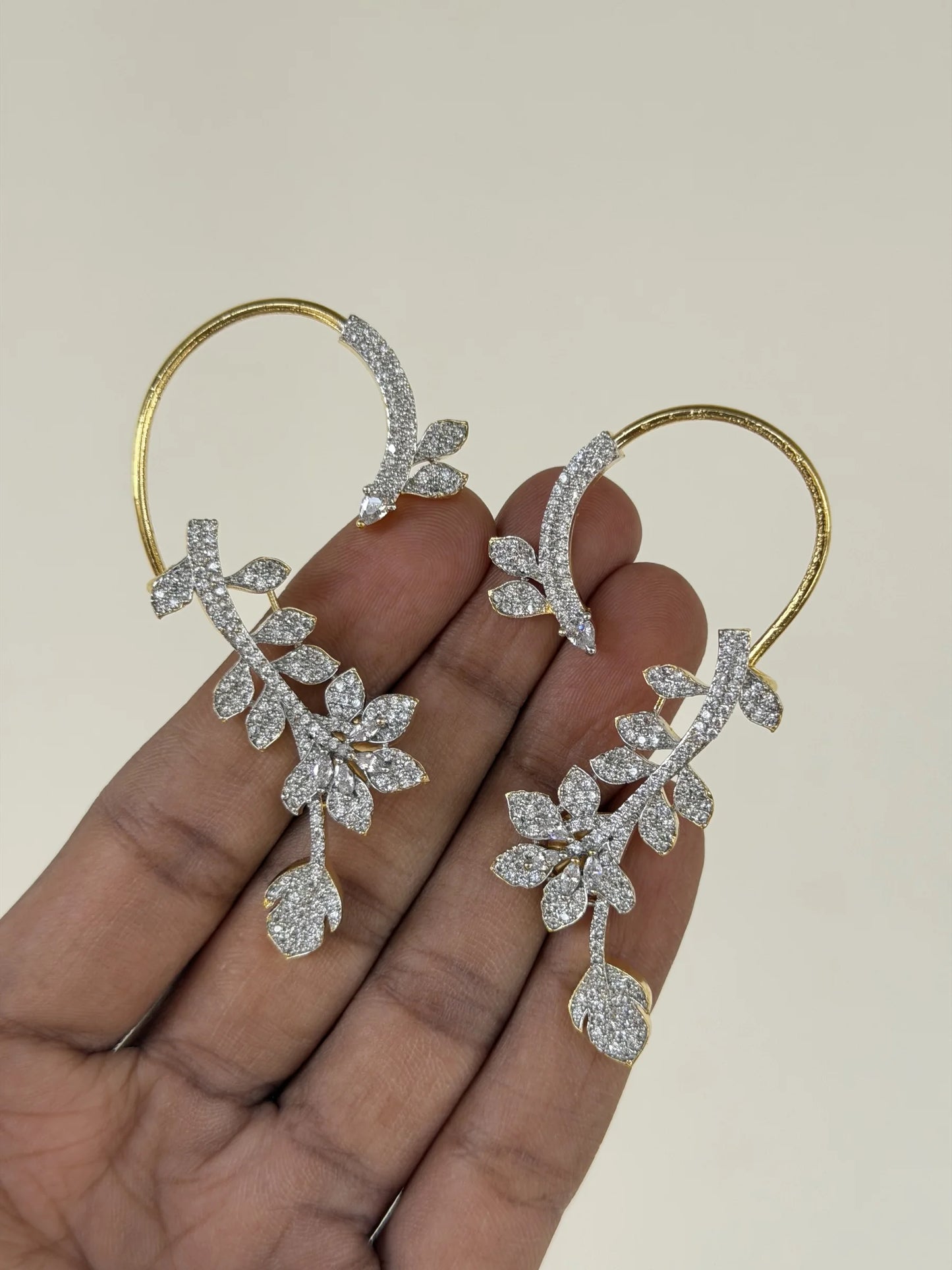 Golden Diamond Look Alike Earcuffs