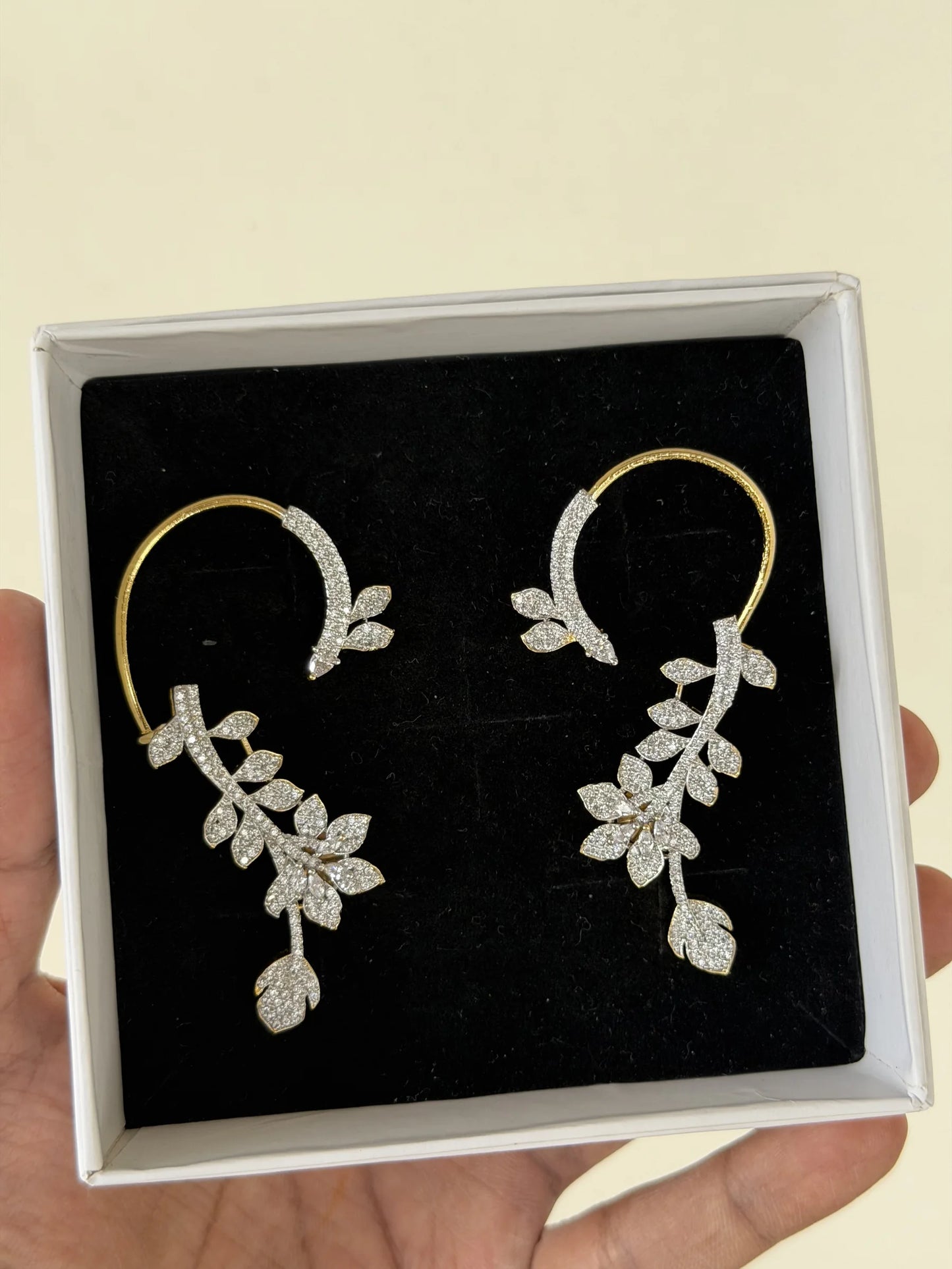 Golden Diamond Look Alike Earcuffs