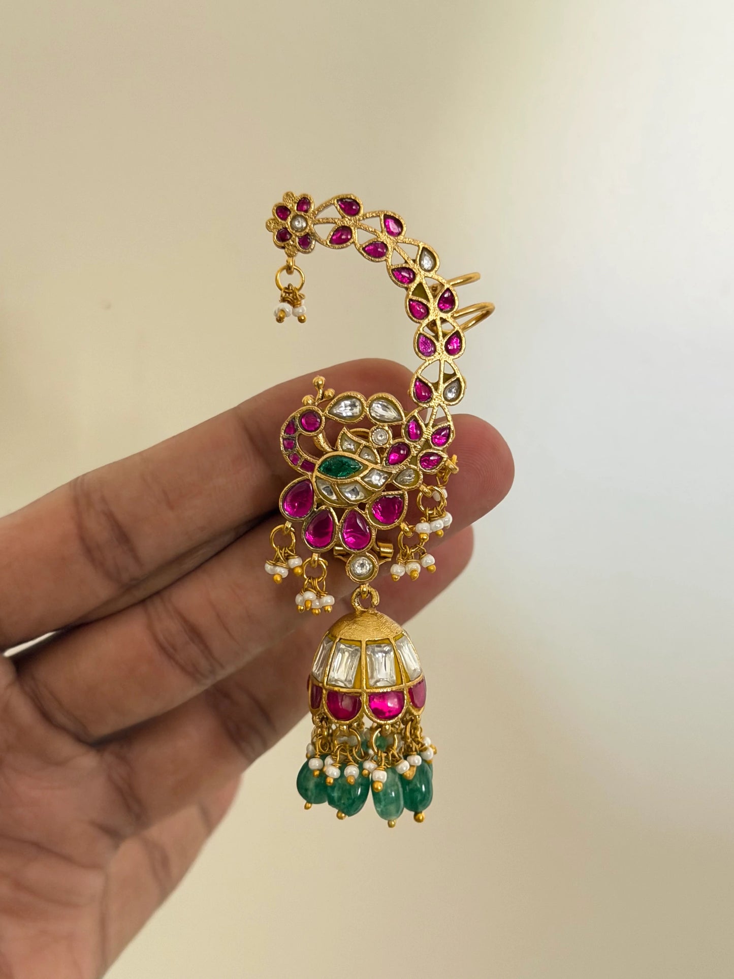 Jadau Kundan Earcuff with Jhumkas