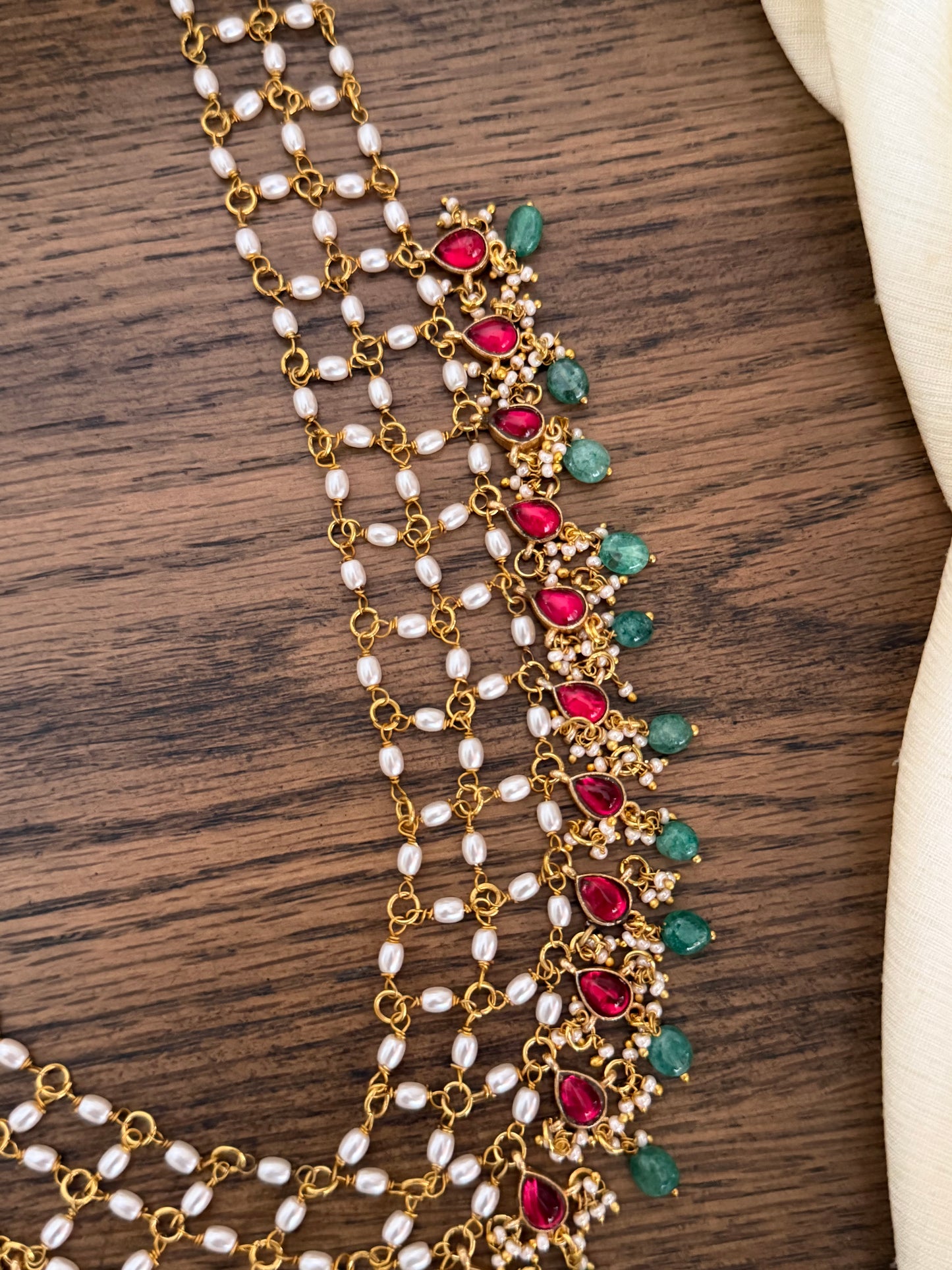 Jadau Kundan Pearl Multi-Strand Necklace