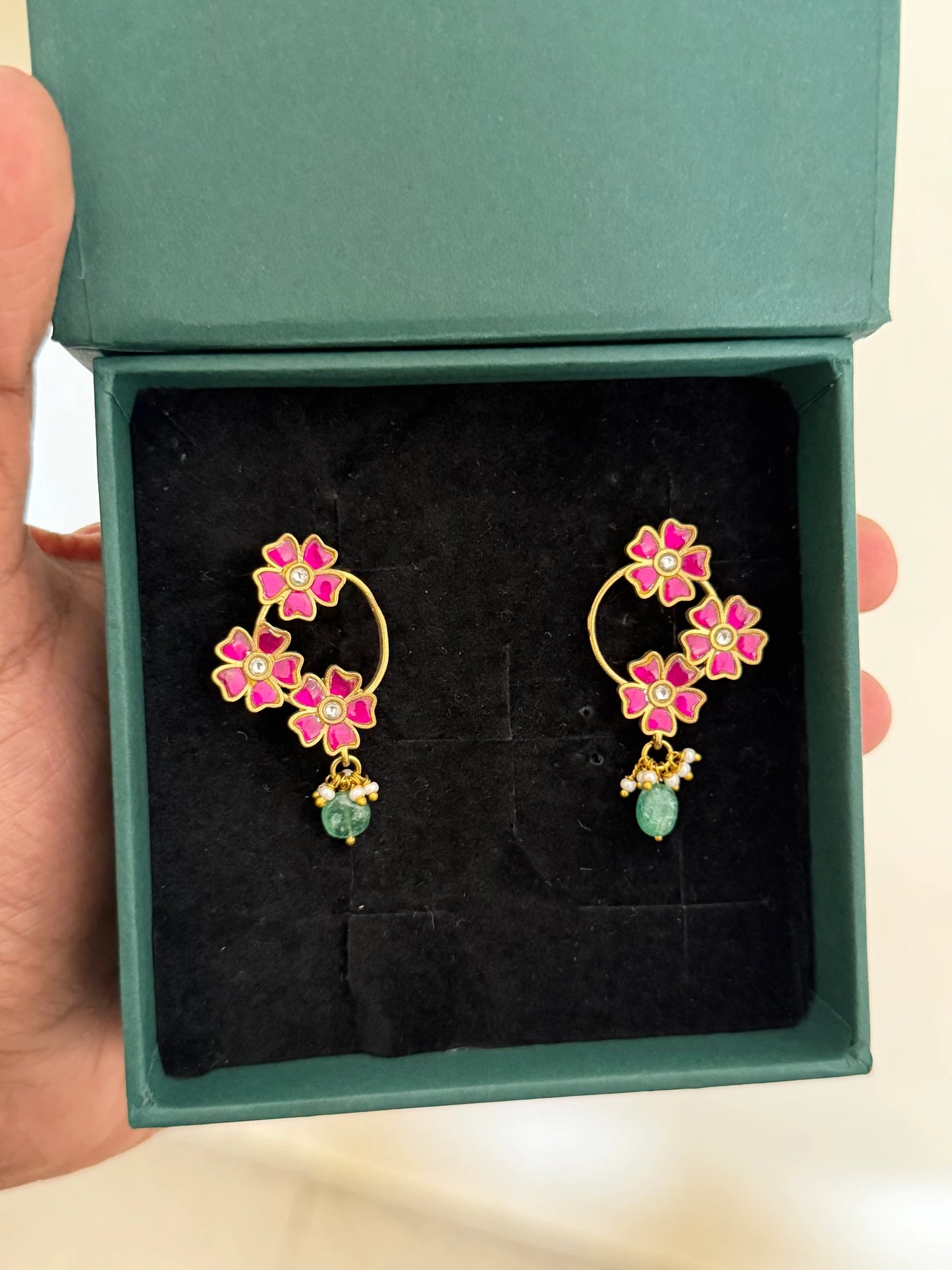 Unique Jadau Kundan Drop Earrings