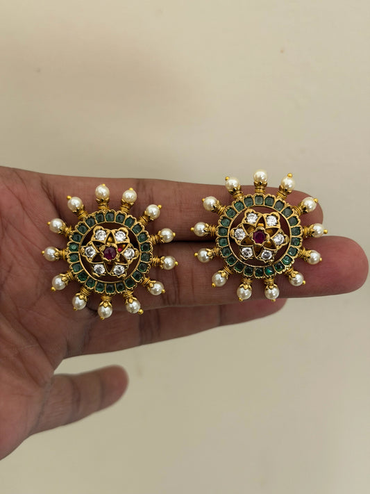 Antique Pearl Stud Earrings