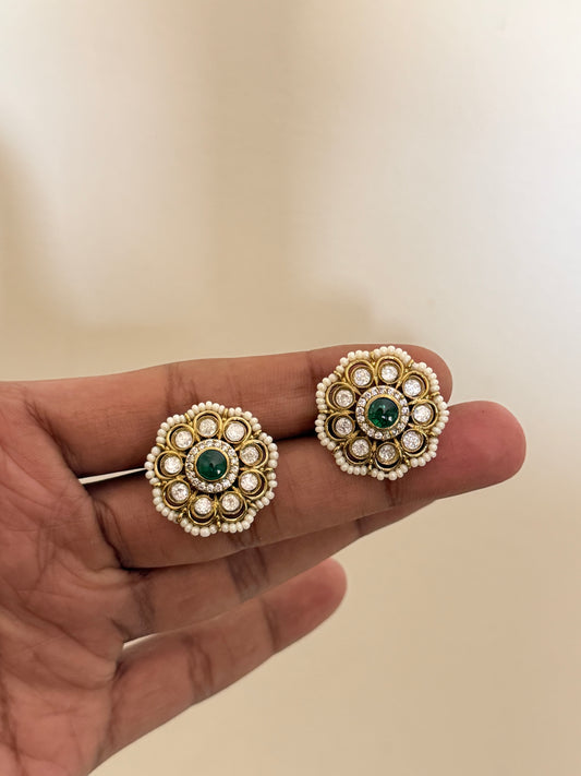 Pearl Floral Stud Earrings