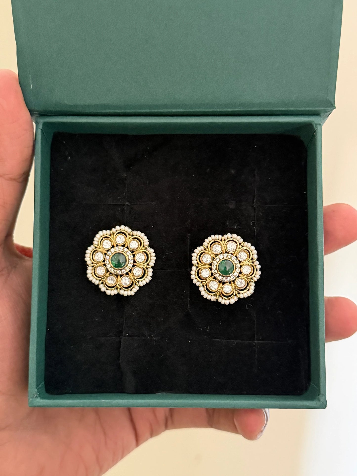 Pearl Floral Stud Earrings