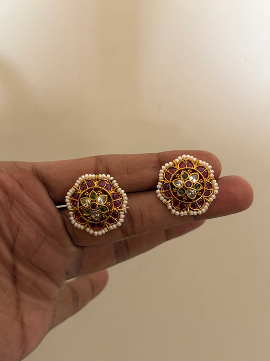 Antique Gold Stud Earrings