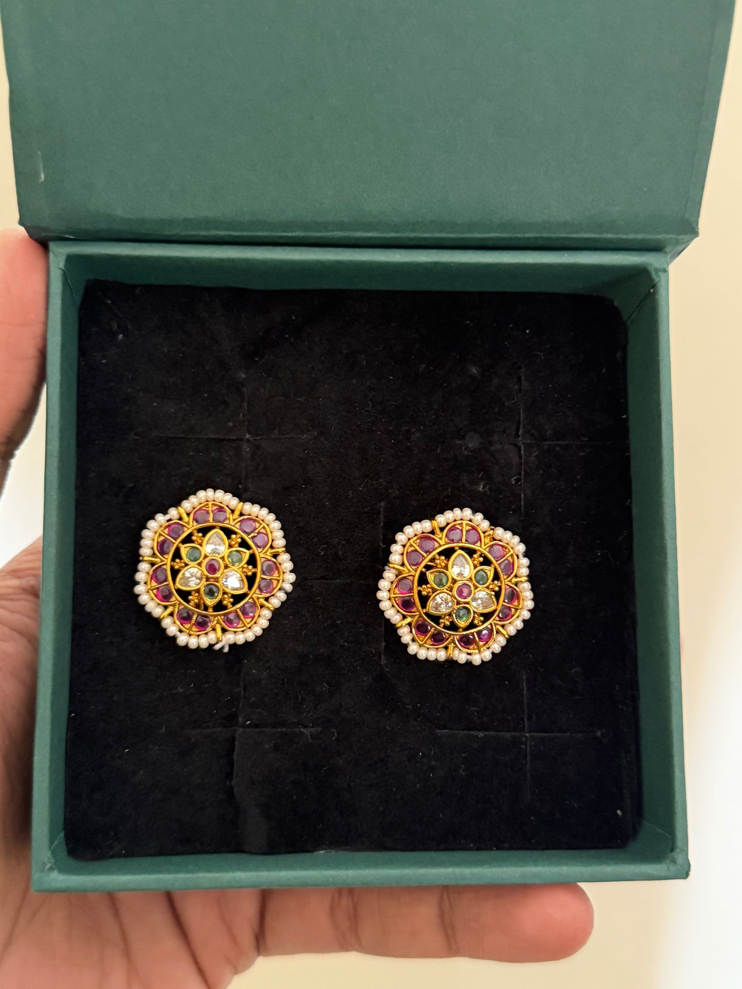 Antique Gold Stud Earrings
