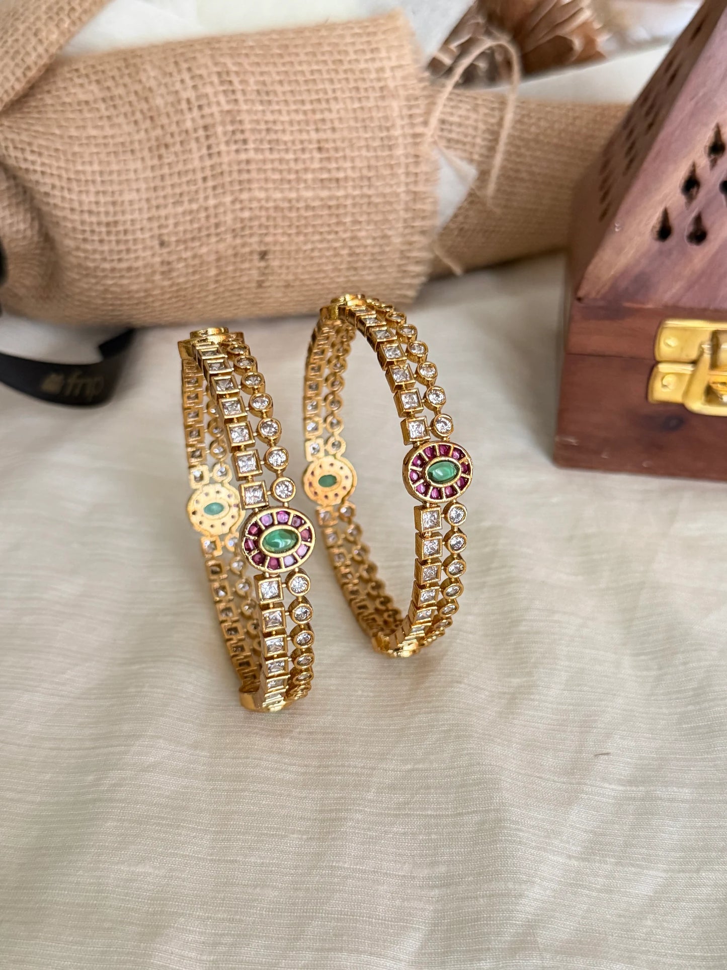 Beautiful White Stone Bangles