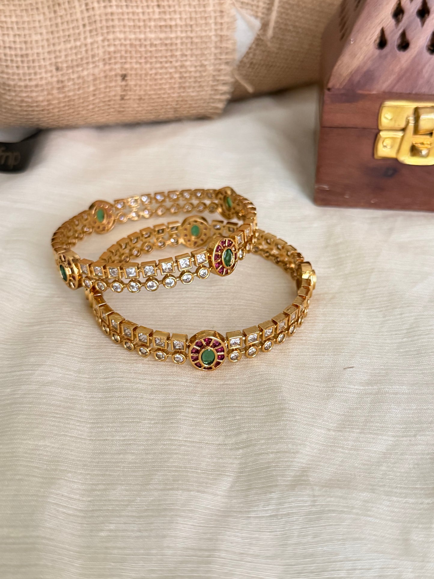 Beautiful White Stone Bangles