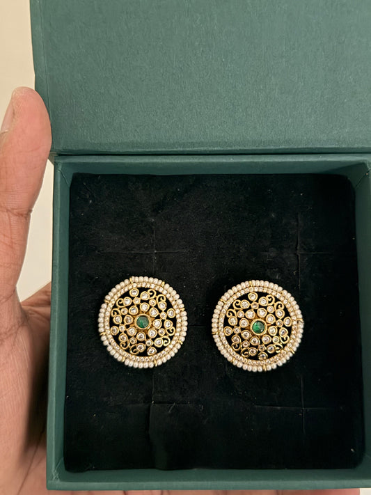 Pearl Filigree Stud Earrings
