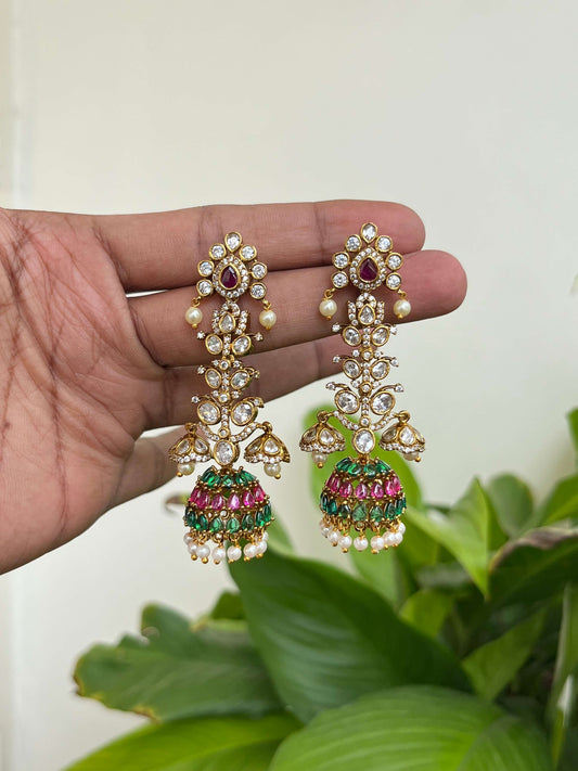 Unique Jhumka Earrings Design – Available in Multicolor & Green Variants