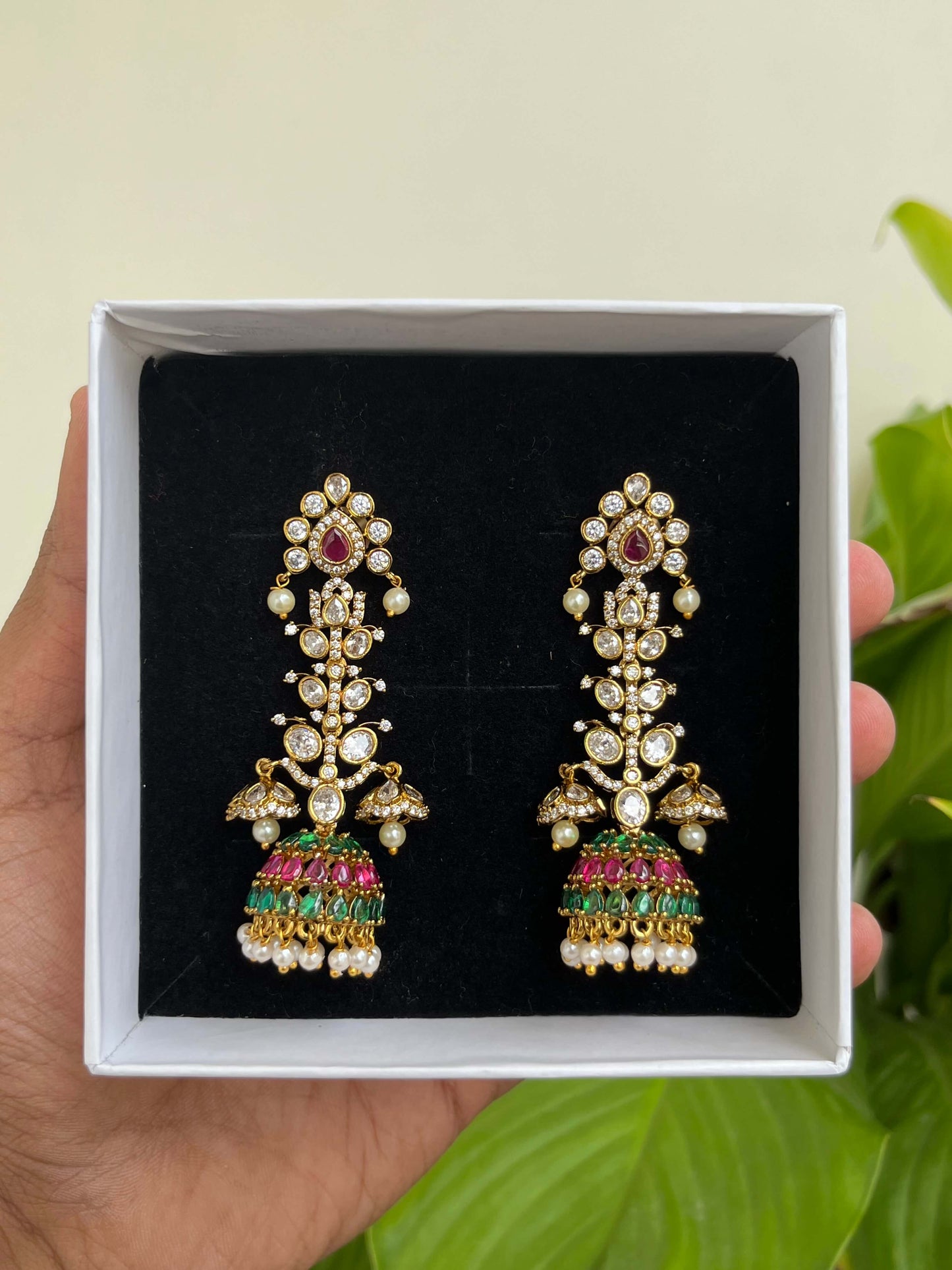 Unique Jhumka Earrings Design – Available in Multicolor & Green Variants
