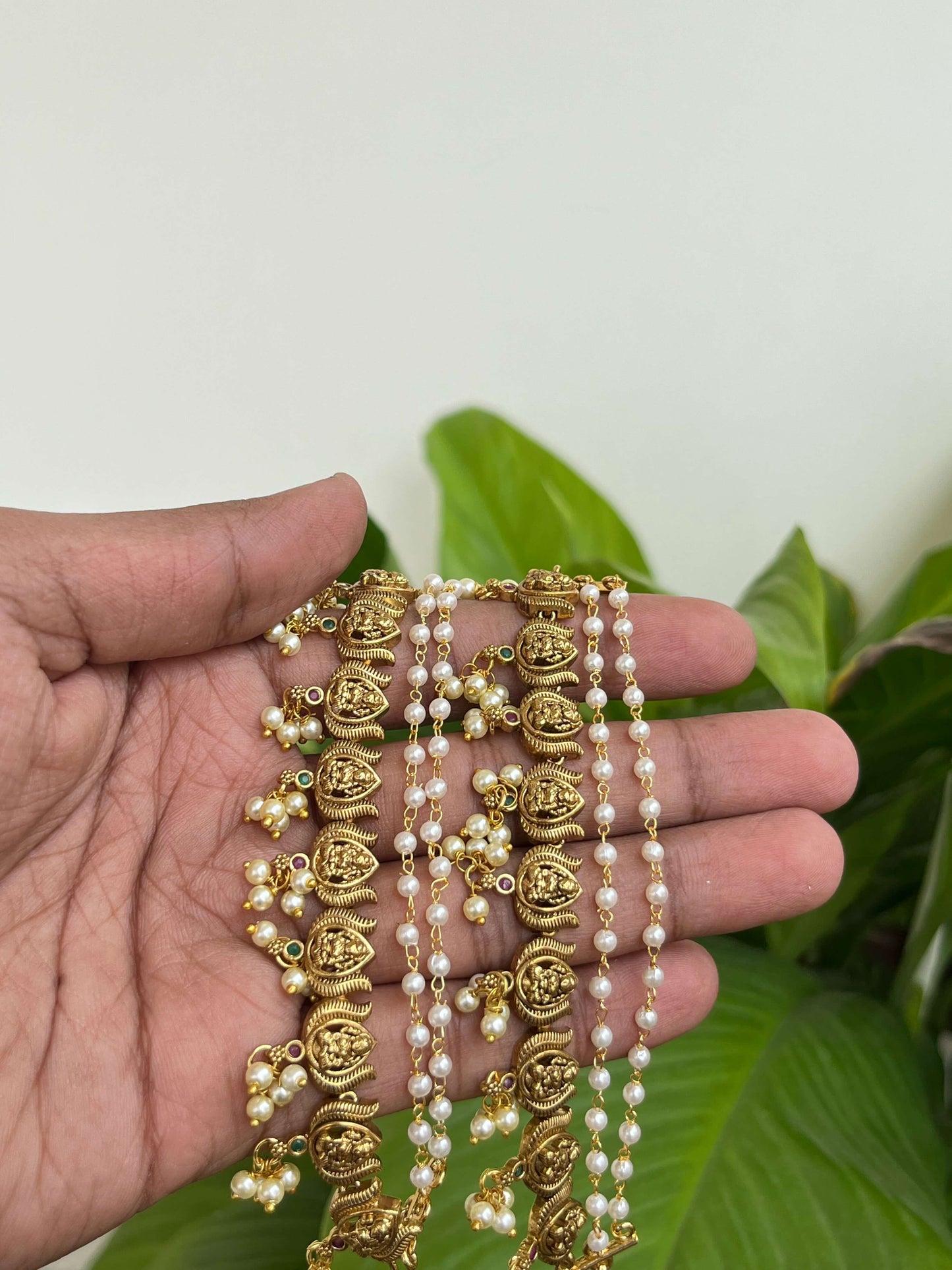 Lakshmi Devi with Lotus Ear Chain / Champa Saralu