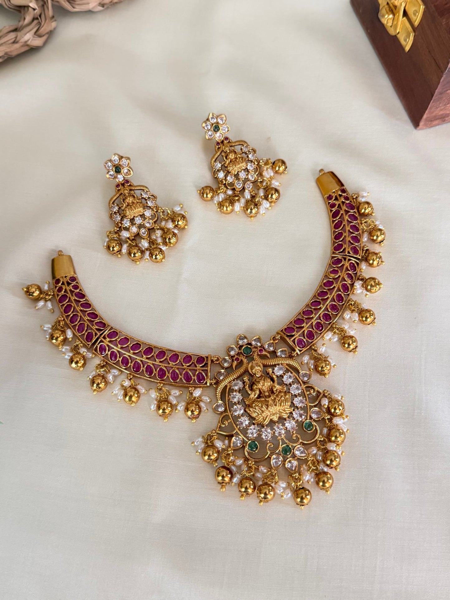 Ruby Kemp Choker Necklace Set