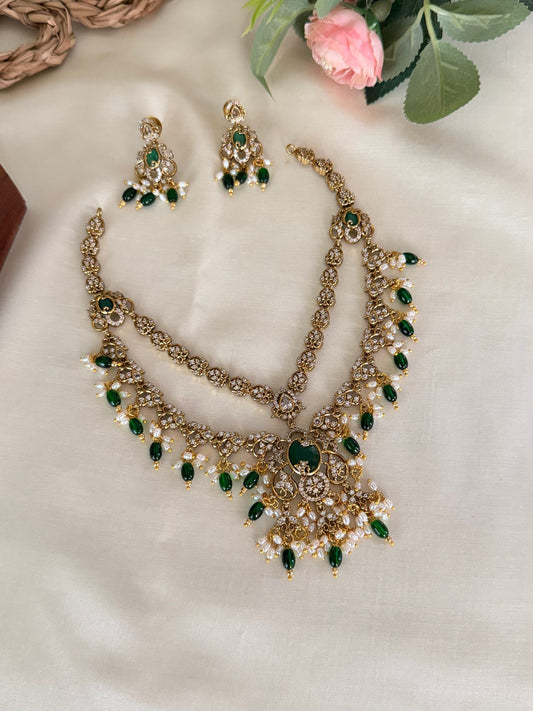 Double Layer Drop Layered Necklace Set
