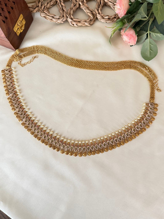 Plain Gold Look Pearl Hip Chain