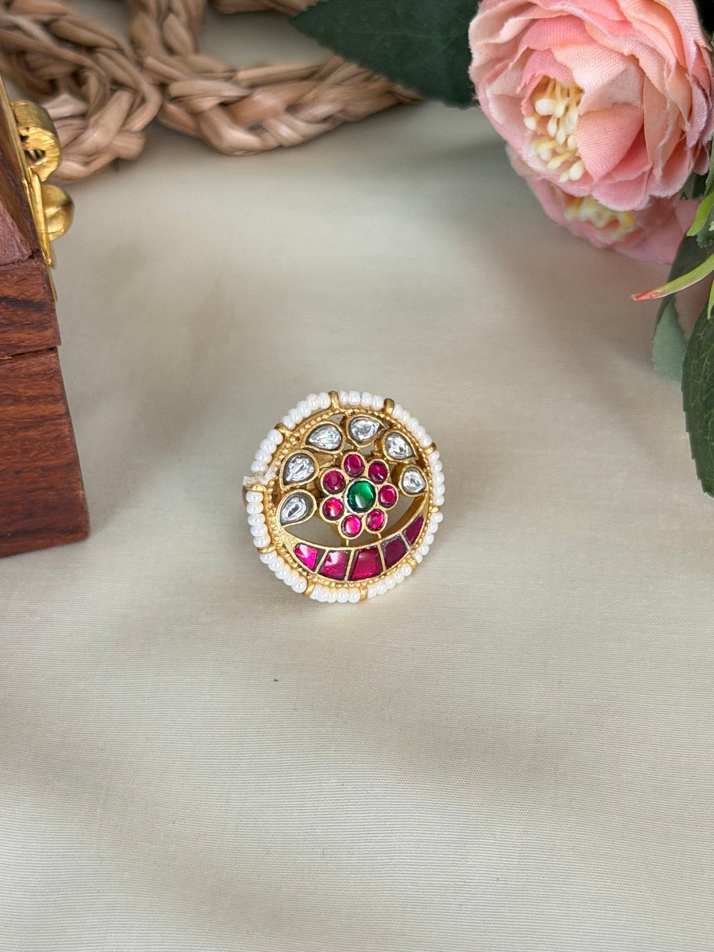Jadau Kundan Finger Ring
