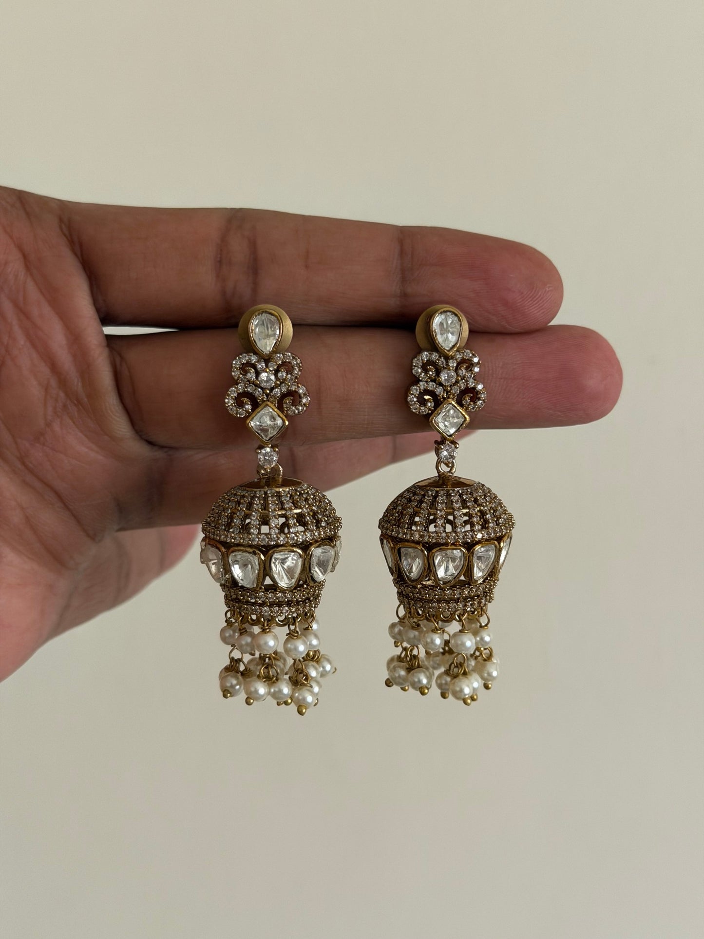 Victorian Moissonite Crescent Jhumka