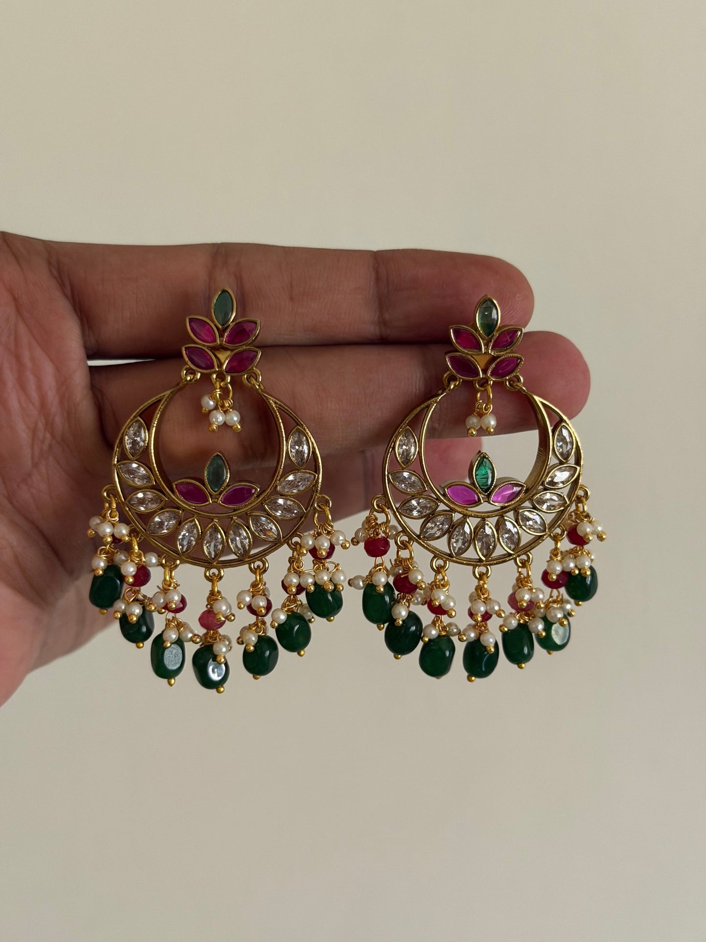 Grand Bridal Chandbali Earrings