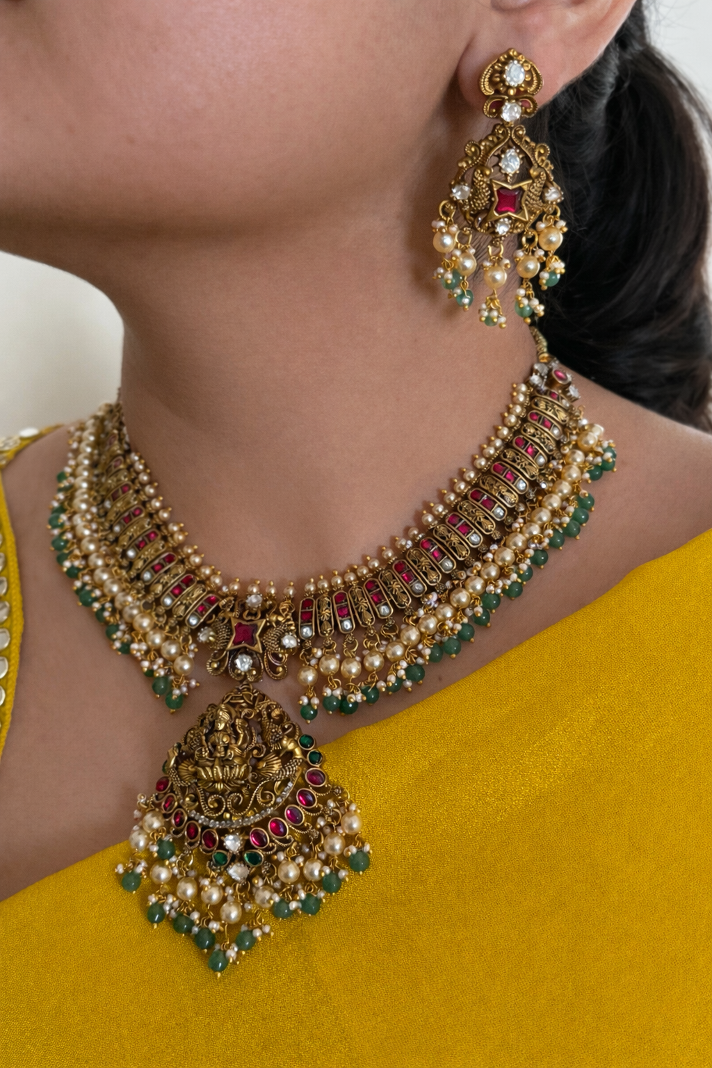Lakshmi Temple Grand Choker Necklace Set