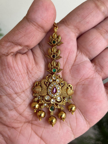 Peacock Motifs Maang Tikka