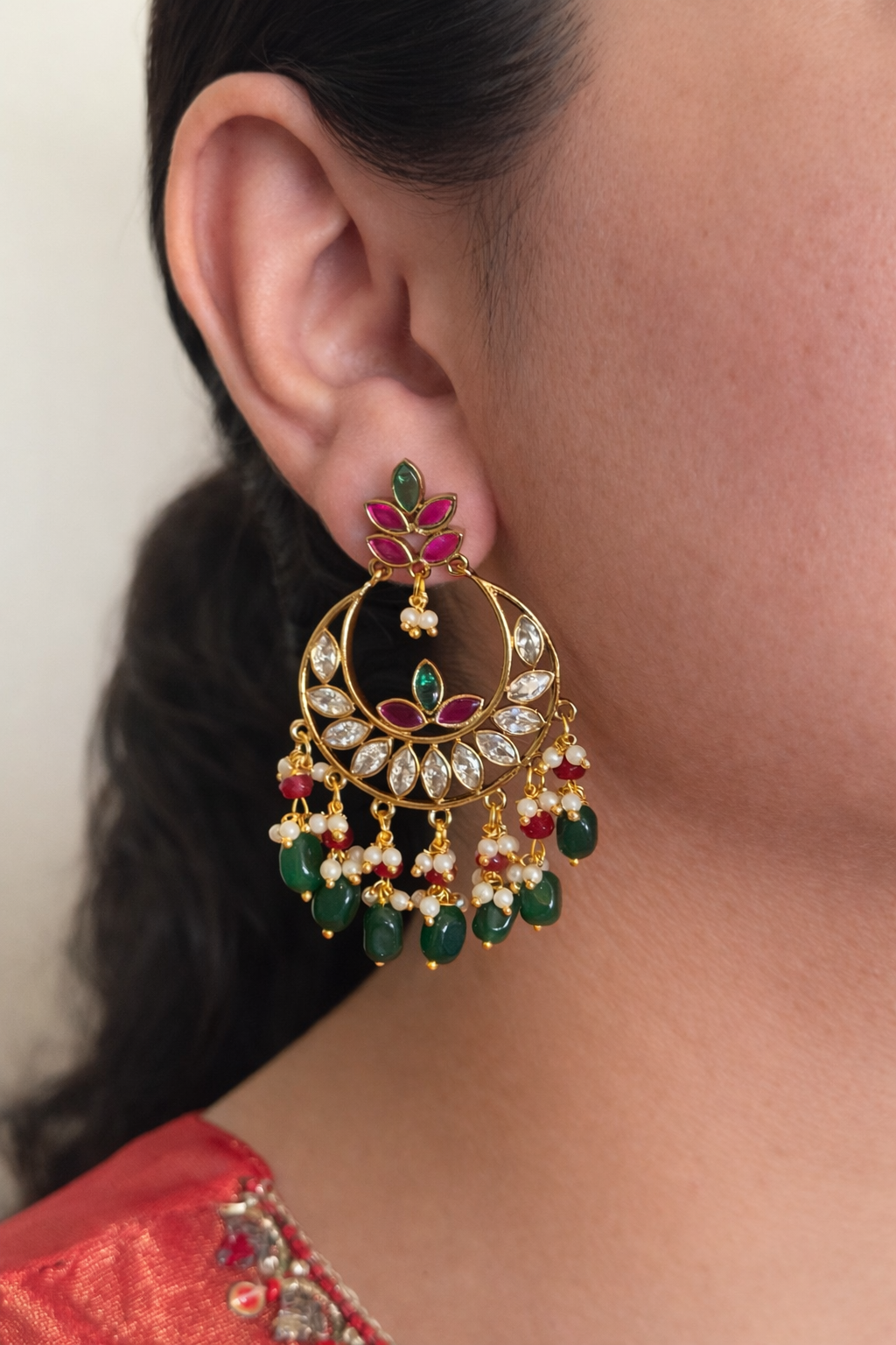 Grand Bridal Chandbali Earrings