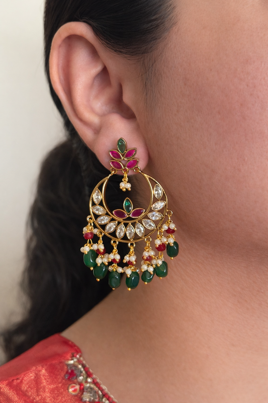 Grand Bridal Chandbali Earrings