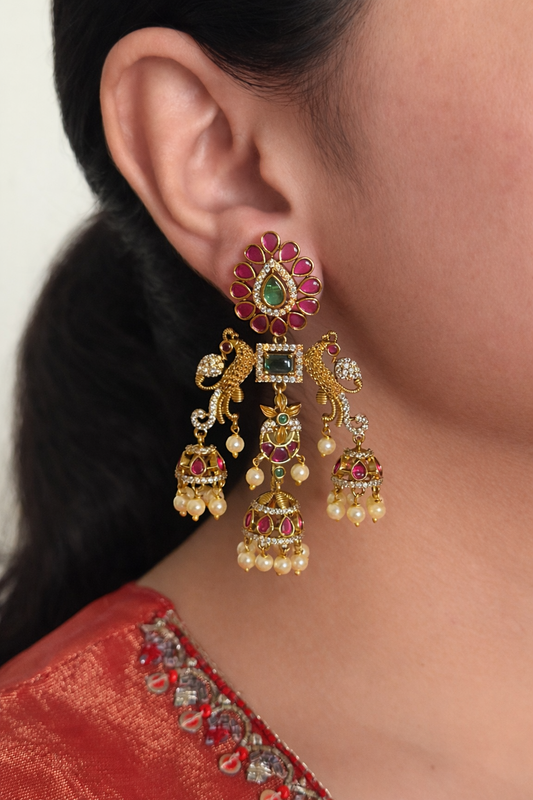 Long Dangler Jhumka Earrings