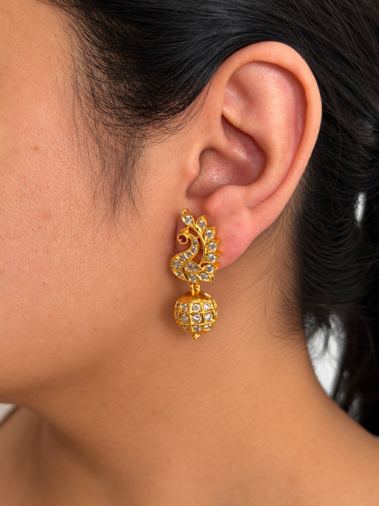 Peacock AD Earrings Premium Finish