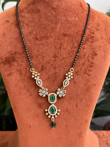 Green AD Studded Mangalsutra