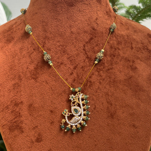 Peacock Pendant Invisible Chain